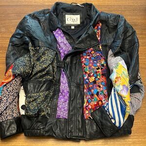 Vintage oversized leather jacket